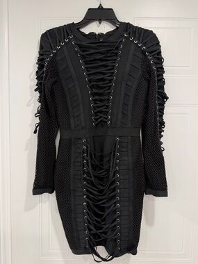 Lap of Luxury | Lace-Up Bodycon Dress